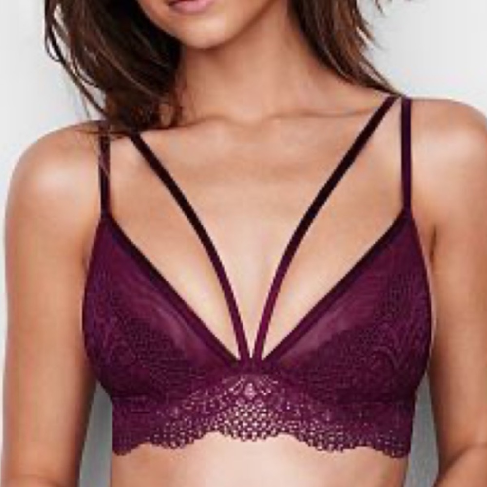 Victoria's Secret Crochet Lace Bralette in Plum - Picture 3 of 13
